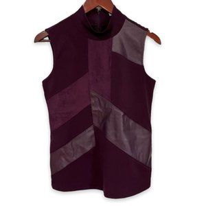 Calvin?klein?sleeveless?purple with faux leather top size small